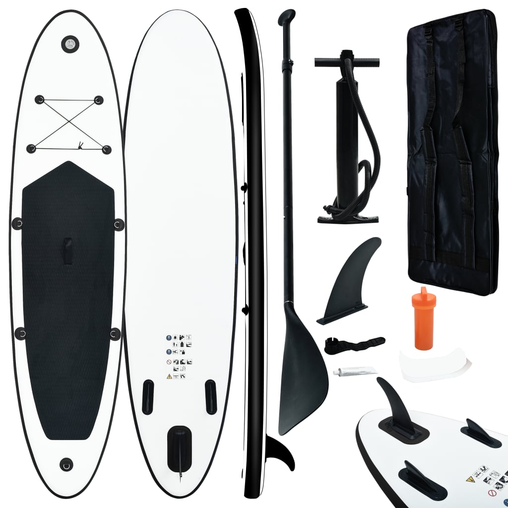 vidaXL Stand Up Paddleboardset opblaasbaar zwart en wit