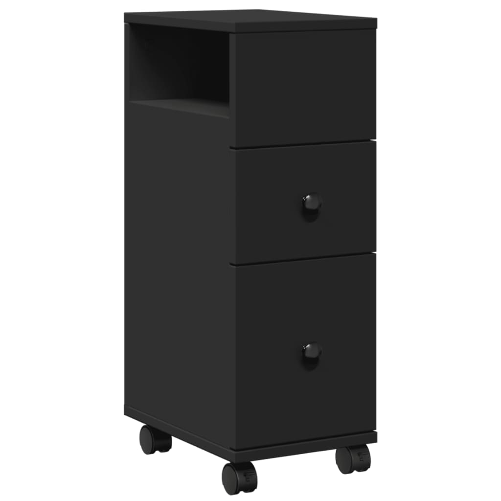 vidaXL Badkamerkast smal met wielen bewerkt hout betongrijs, badkamer kast, medicijnkastje, kolomkast badkamer, badkamerkastje, toiletkastje