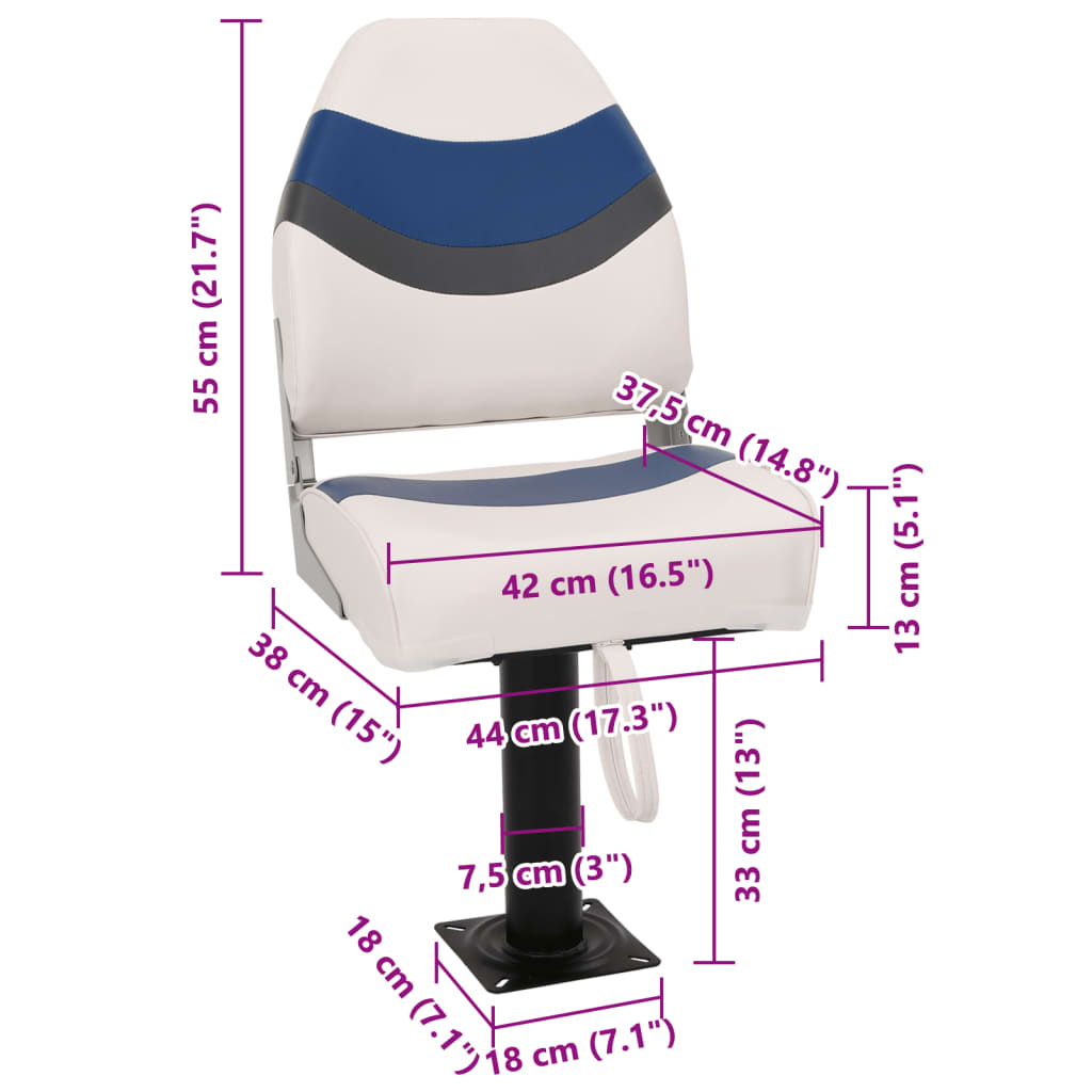 vidaXL 2-delige Bootstoelenset met hoge rugleuning inklapbaar