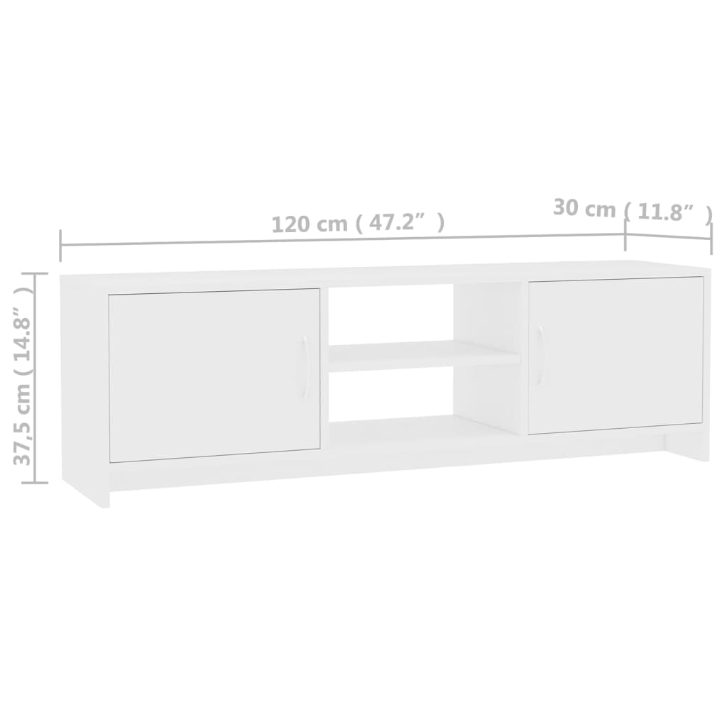 vidaXL Tv-meubel 120x30x37,5 cm bewerkt hout wit