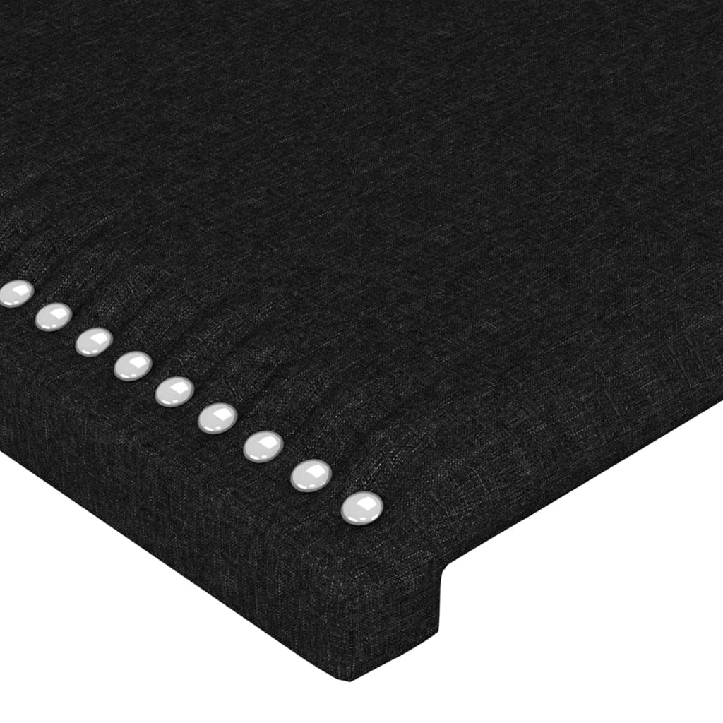 vidaXL Bedframe met hoofdbord stof zwart 90x190 cm