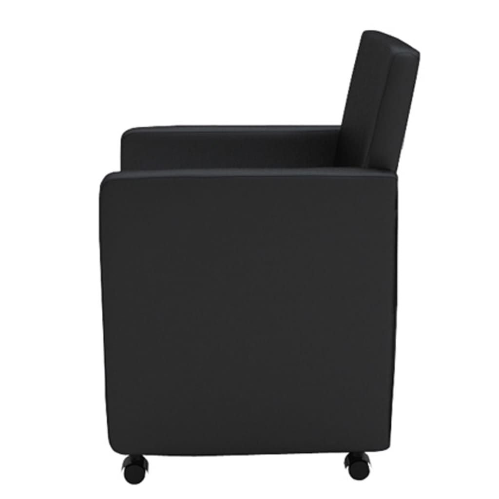 vidaXL Eetkamerstoelen 6 st kunstleer zwart