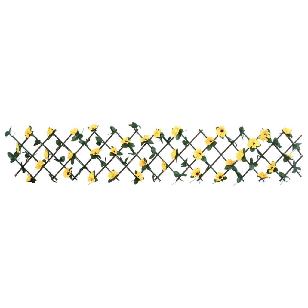 vidaXL Kunstplant klimop op latwerk uittrekbaar 180x20 cm geel