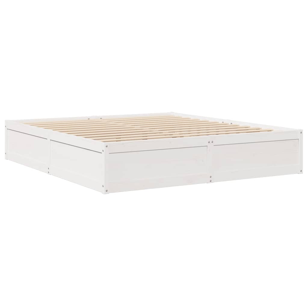 vidaXL Bedframe zonder matras massief grenenhout wit 180x200 cm