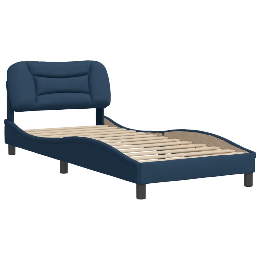 vidaXL Bedframe met hoofdbord stof blauw 80x200 cm