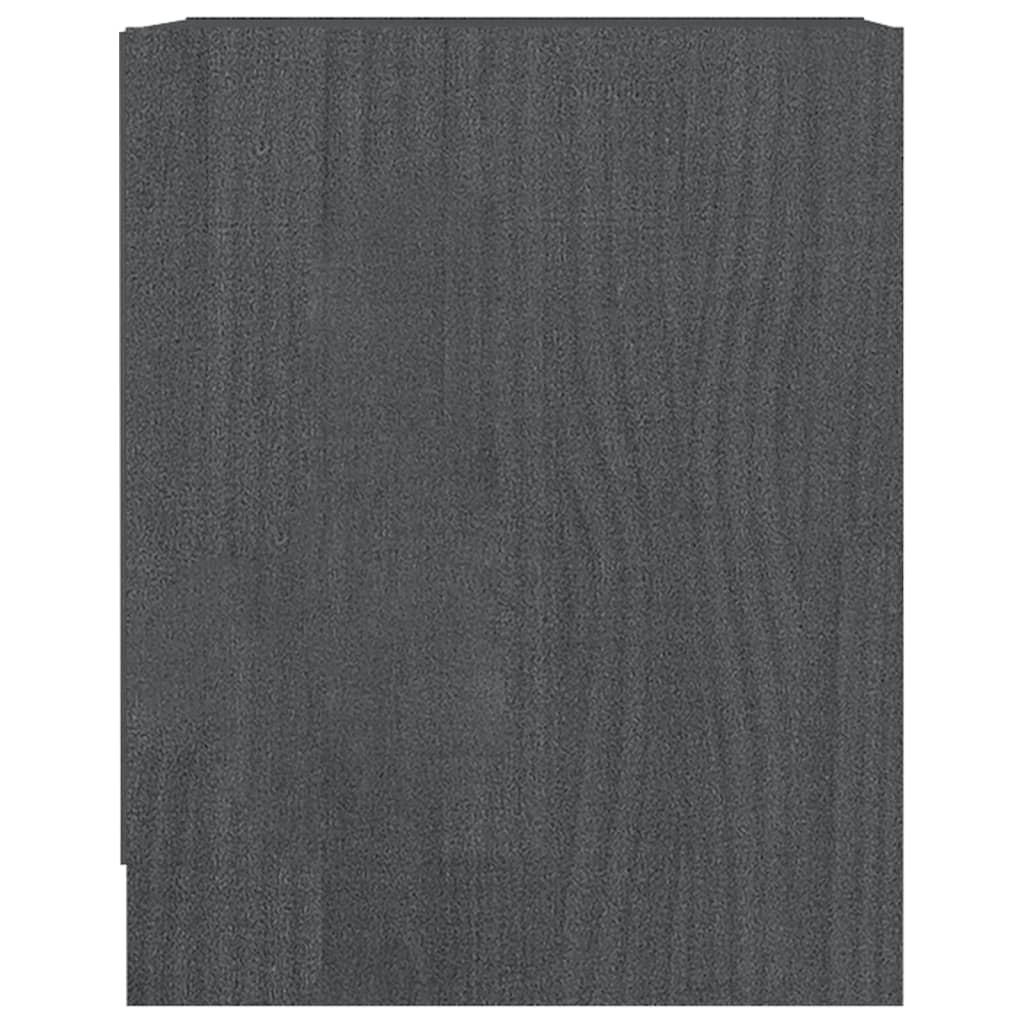 vidaXL Nachtkastje 35,5x33,5x41,5 cm massief grenenhout grijs