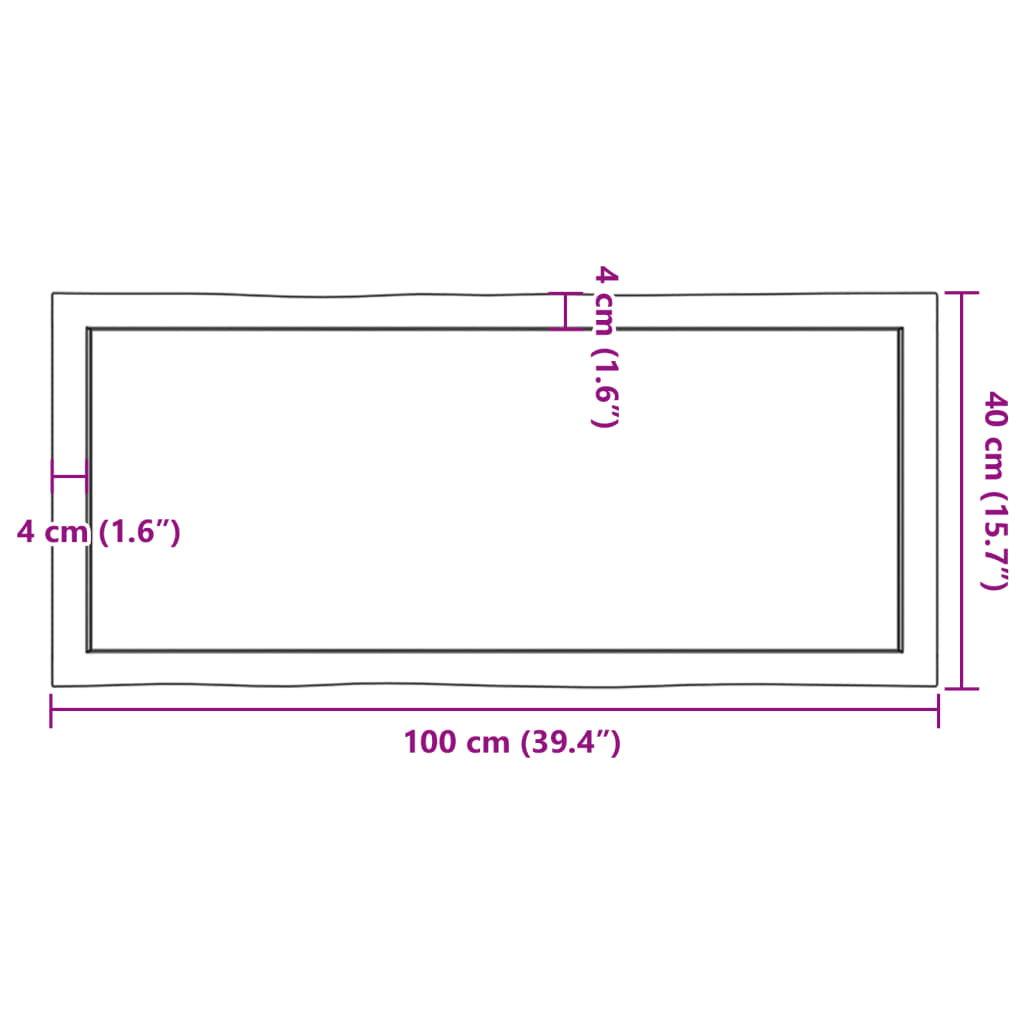 vidaXL Tafelblad natuurlijke rand 100x40x(2-6) cm eikenhout lichtbruin