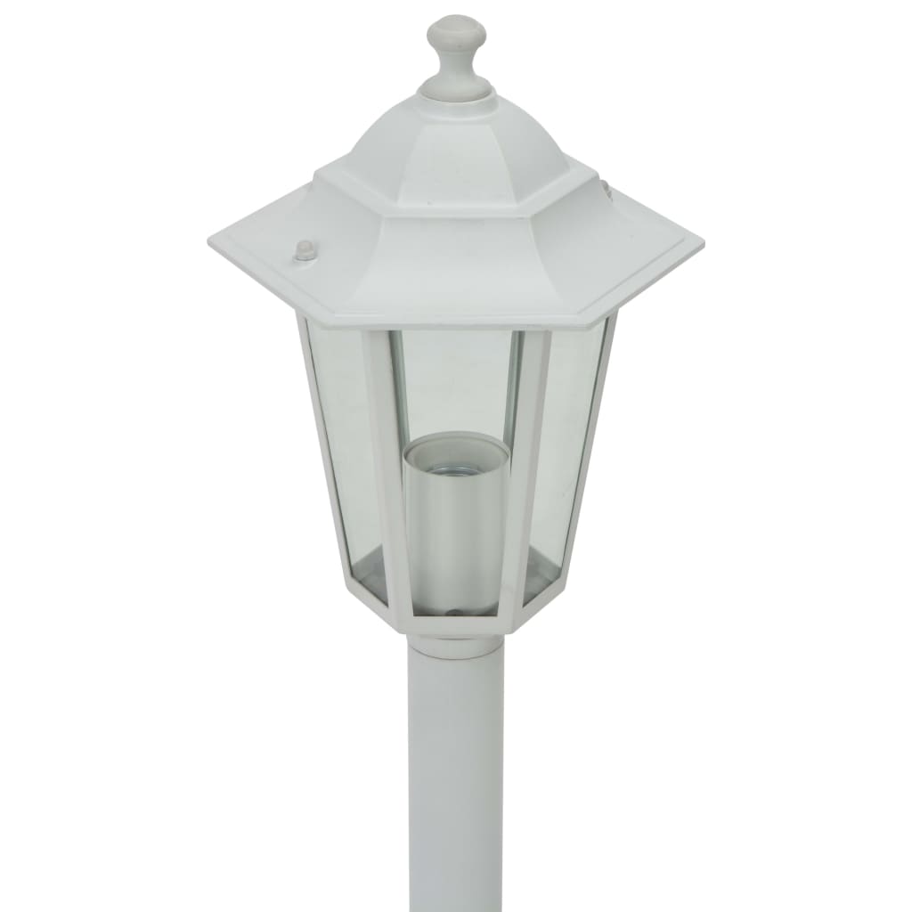 vidaXL Paalverlichting voor tuin E27 110 cm aluminium wit 6 st