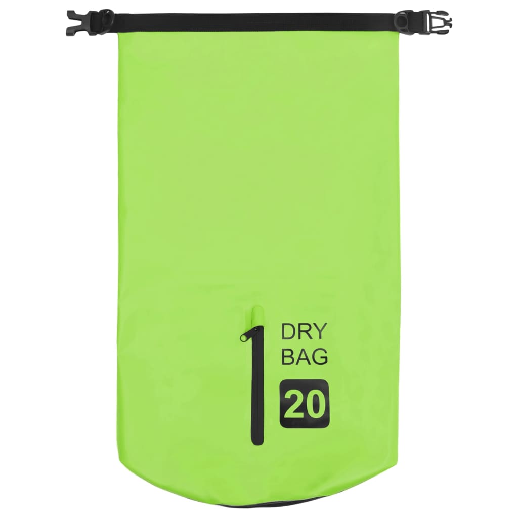 vidaXL Drybag met rits 20 L PVC groen