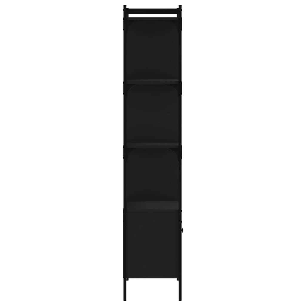 vidaXL Boekenkast met deur 44,5x30x154,5 cm bewerkt hout zwart