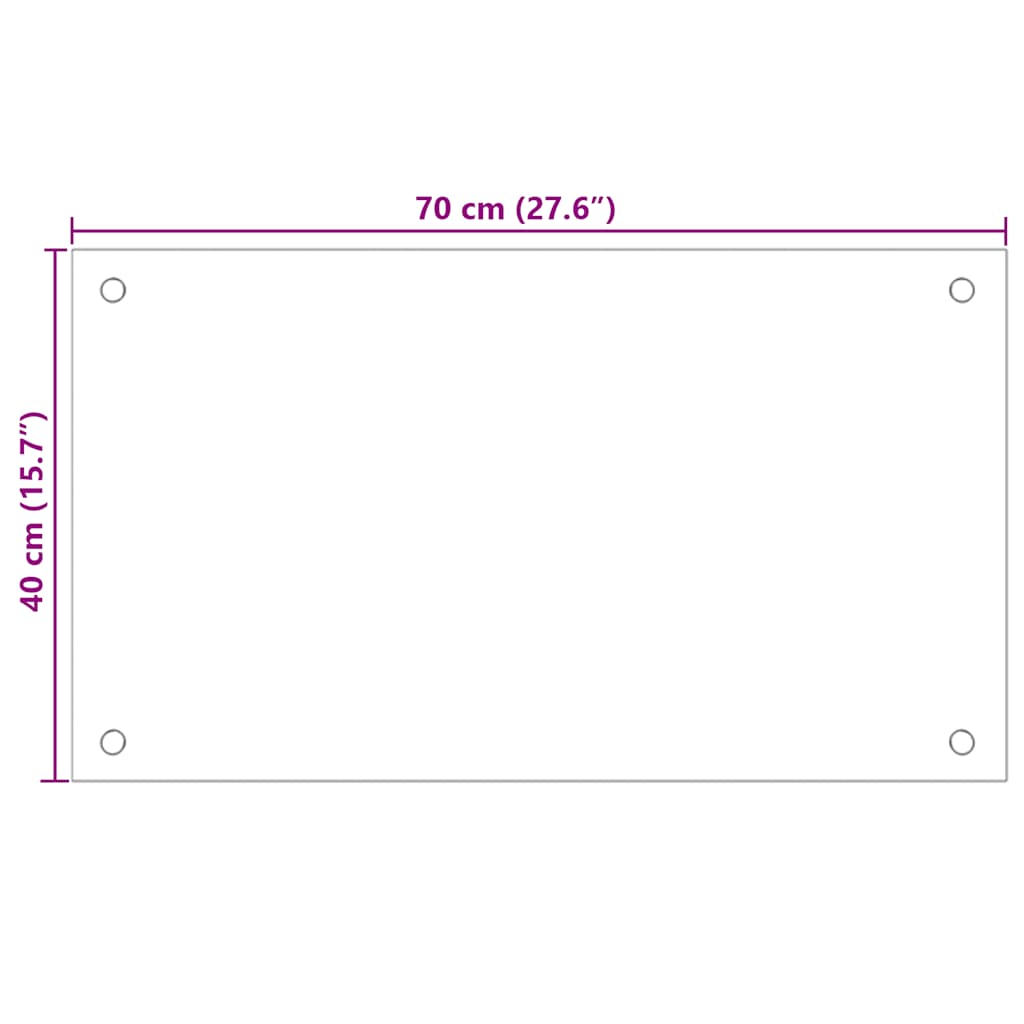 Spatschermen keuken 2 st 70x40 cm gehard glas zwart