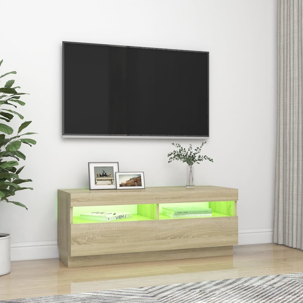 vidaXL Tv-meubel met LED-verlichting 100x35x40 cm sonoma eikenkleurig