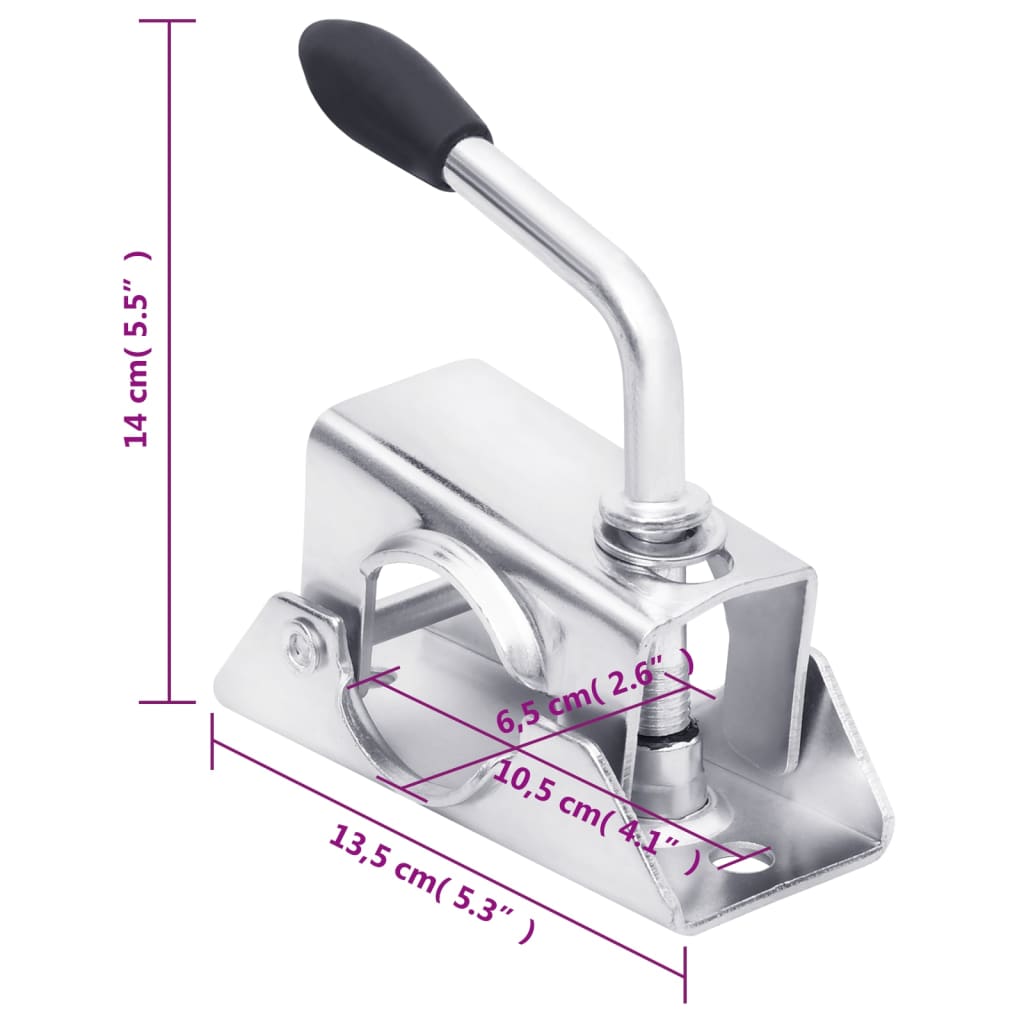 vidaXL Neuswiel met 2 staanders en 2 spanklemmen 60 mm