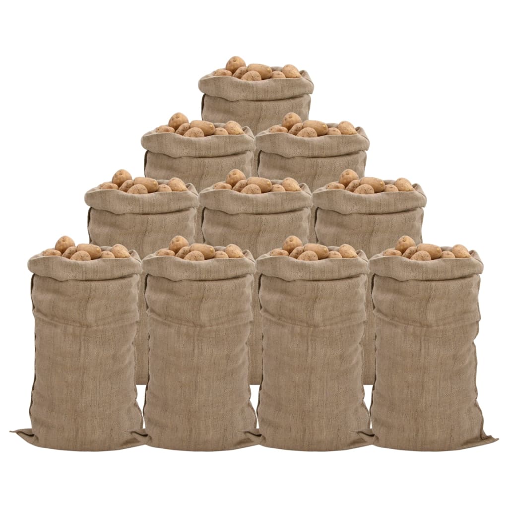 vidaXL Jutezakken 10 stuks 340 g/m² 65x135 cm 100% jute