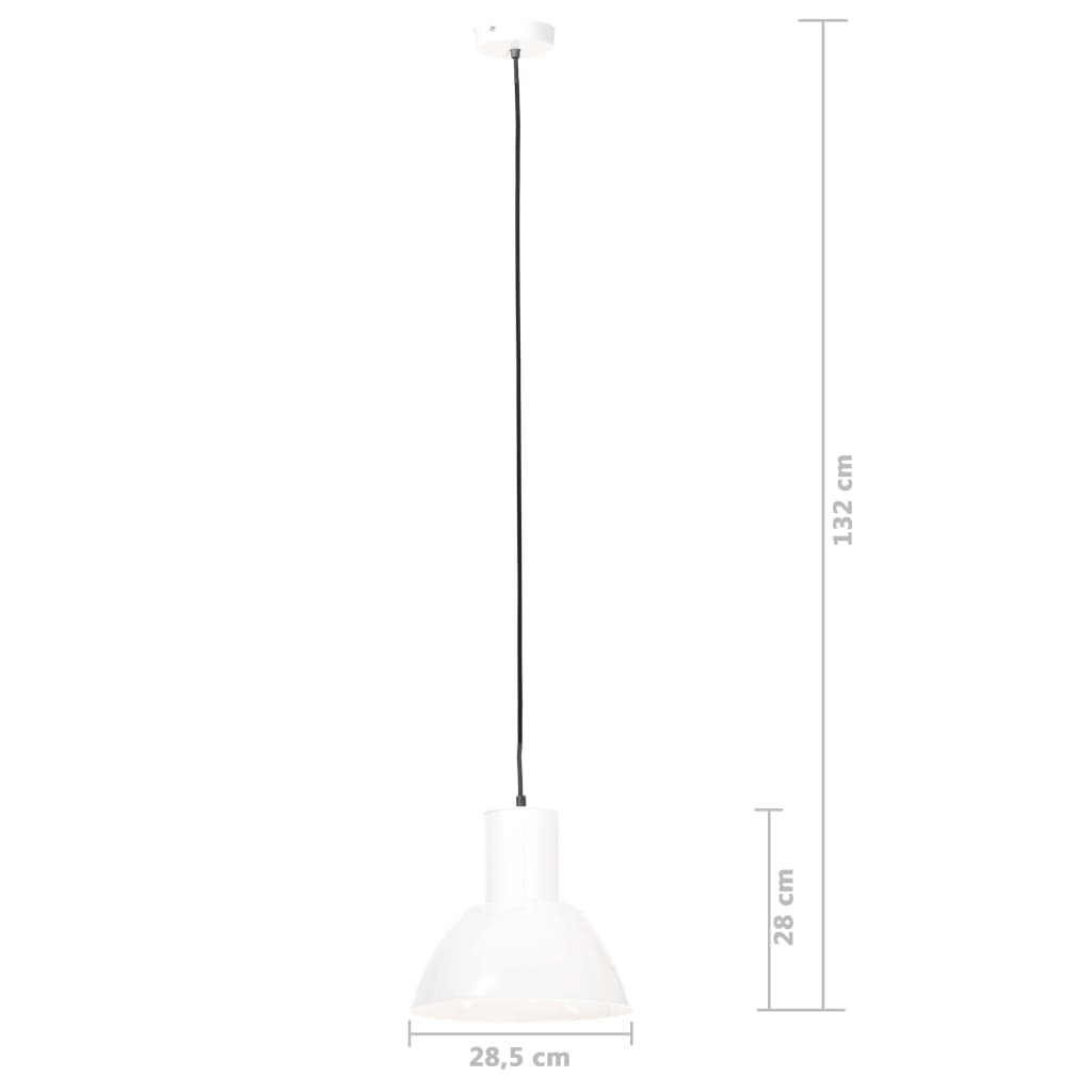 vidaXL Hanglamp rond 25 W E27 28,5 cm wit