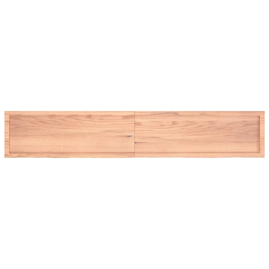 vidaXL Wastafelblad 220x40x(2-6) cm behandeld massief hout lichtbruin