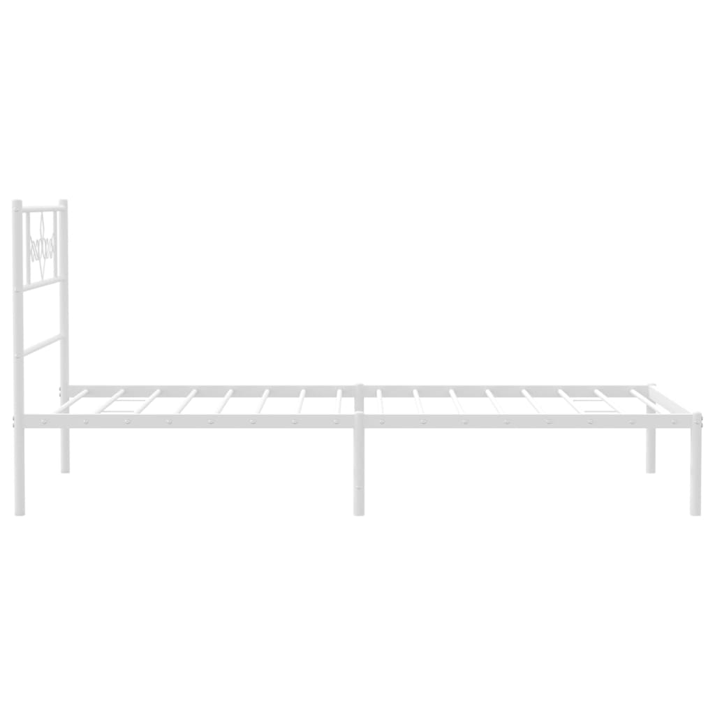 vidaXL Bedframe met hoofdbord metaal wit 107x203 cm