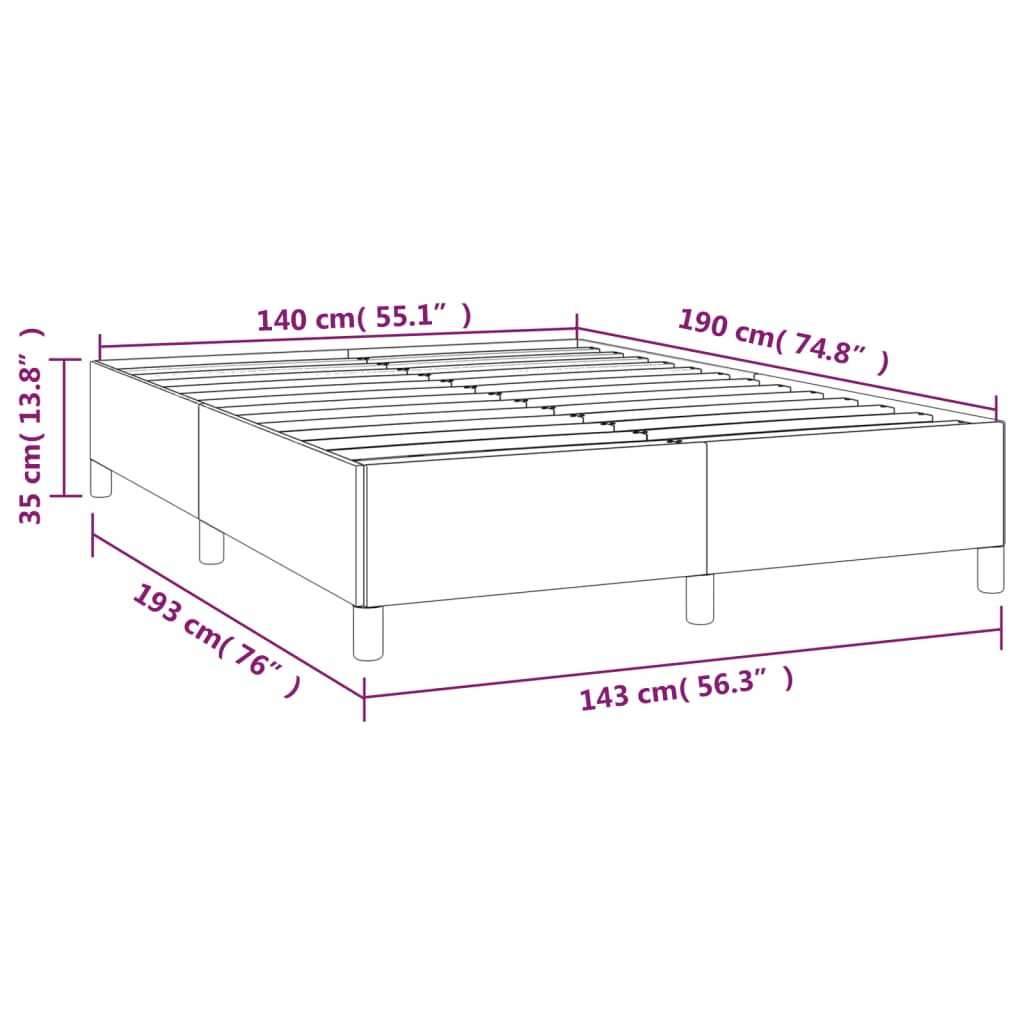 vidaXL Bedframe fluweel lichtgrijs 140x190 cm