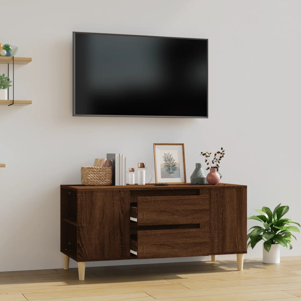 vidaXL Tv-meubel 102x44,5x50 cm bewerkt hout bruin eikenkleur