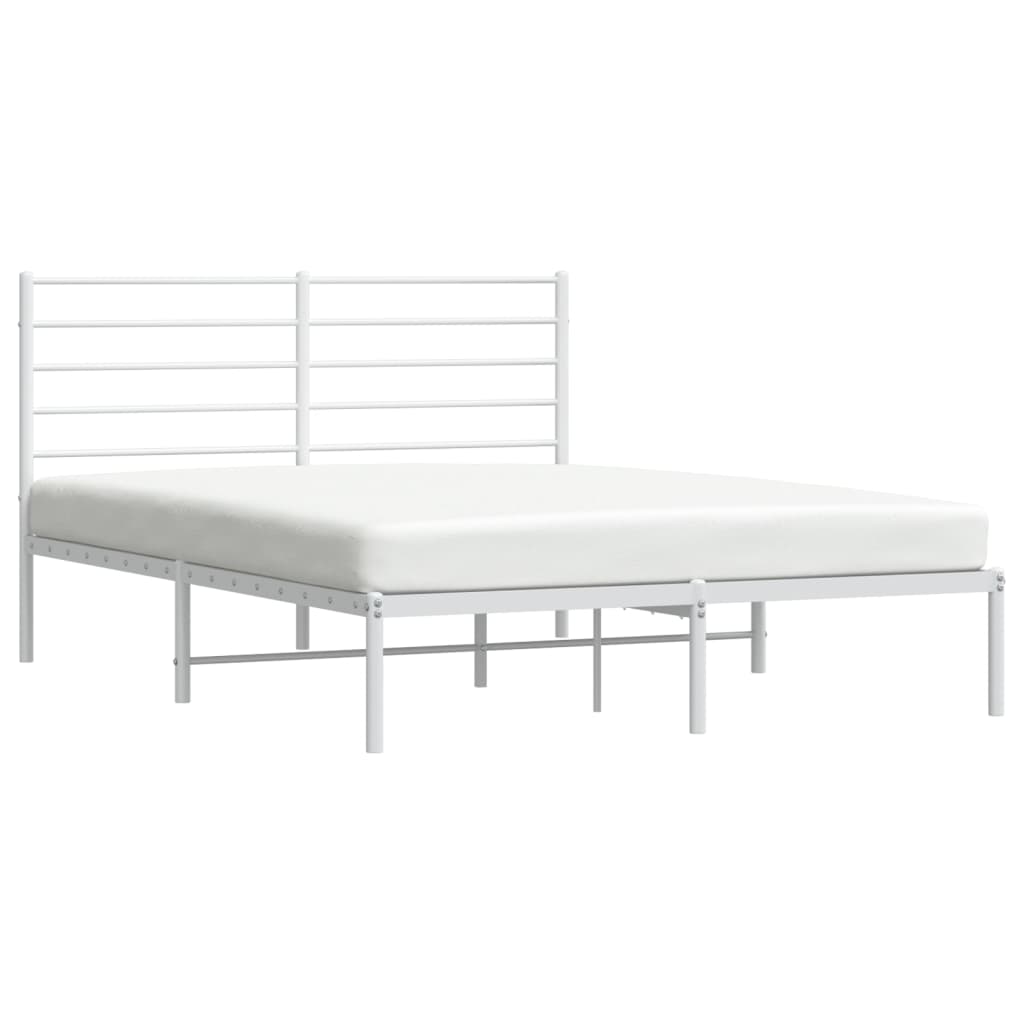 vidaXL Bedframe met hoofdbord metaal wit 120x190 cm