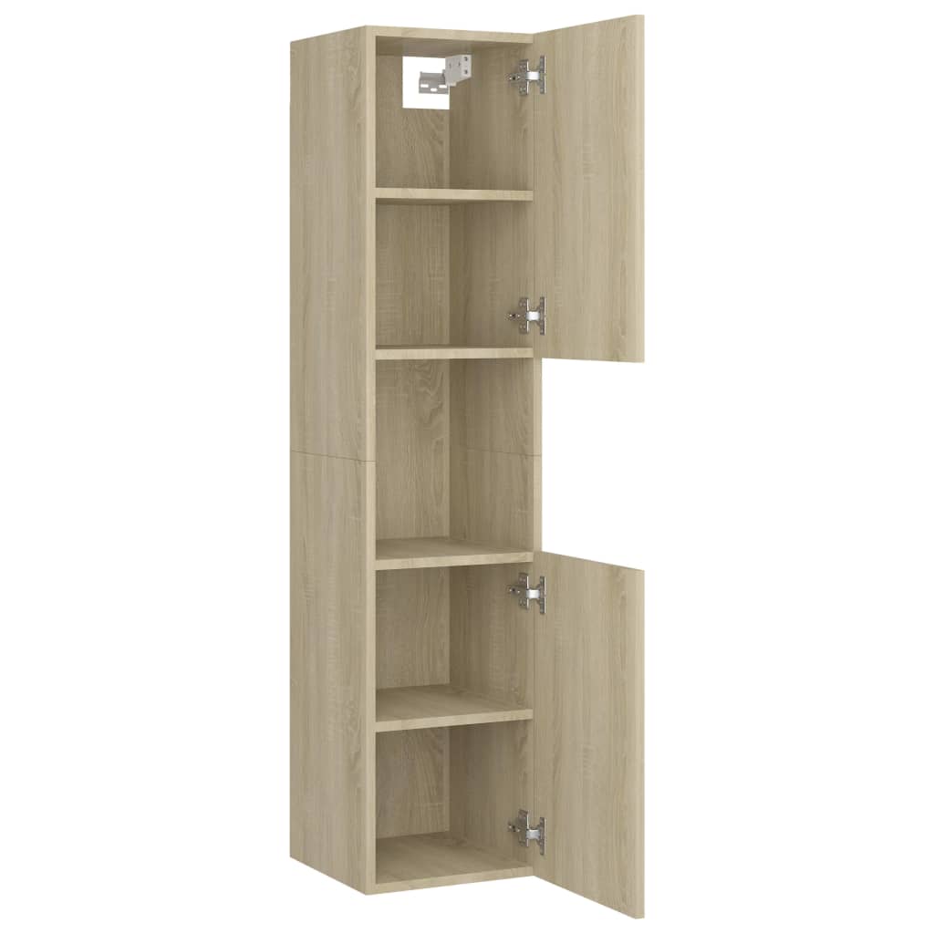 vidaXL Badkamerkast 30x30x130 cm spaanplaat sonoma eikenkleurig