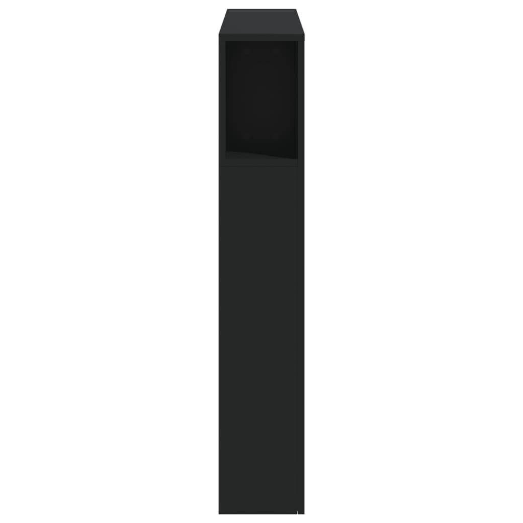 vidaXL Hoofdeinde met LED 100x18,5x103,5 cm bewerkt hout zwart