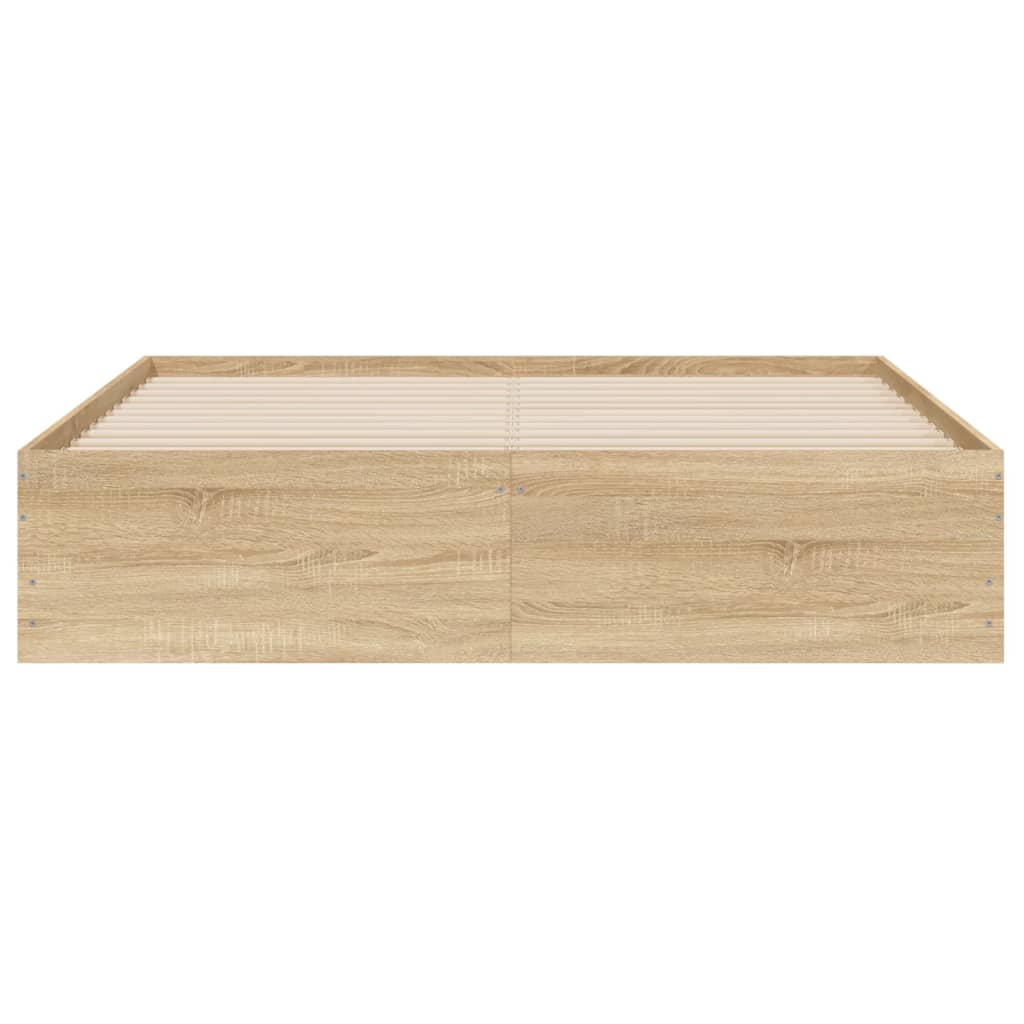 vidaXL Bedframe met lades bewerkt hout sonoma eikenkleurig 150x200 cm