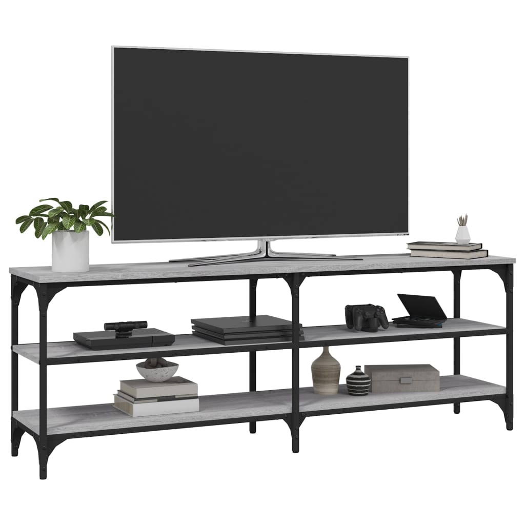 vidaXL Tv-meubel 140x30x50 cm bewerkt hout grijs sonoma eikenkleurig