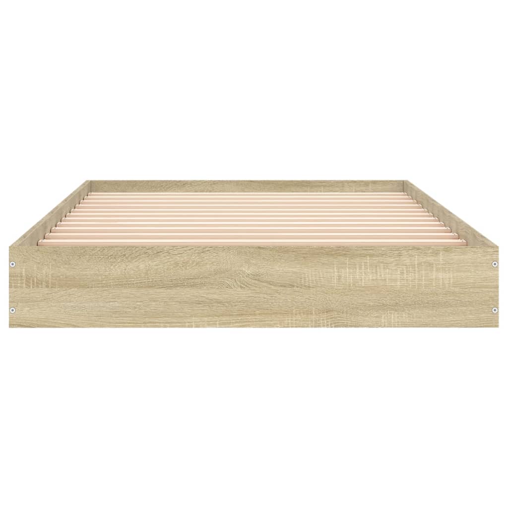 vidaXL Bedframe zonder matras hout sonoma eikenkleurig 100x200 cm