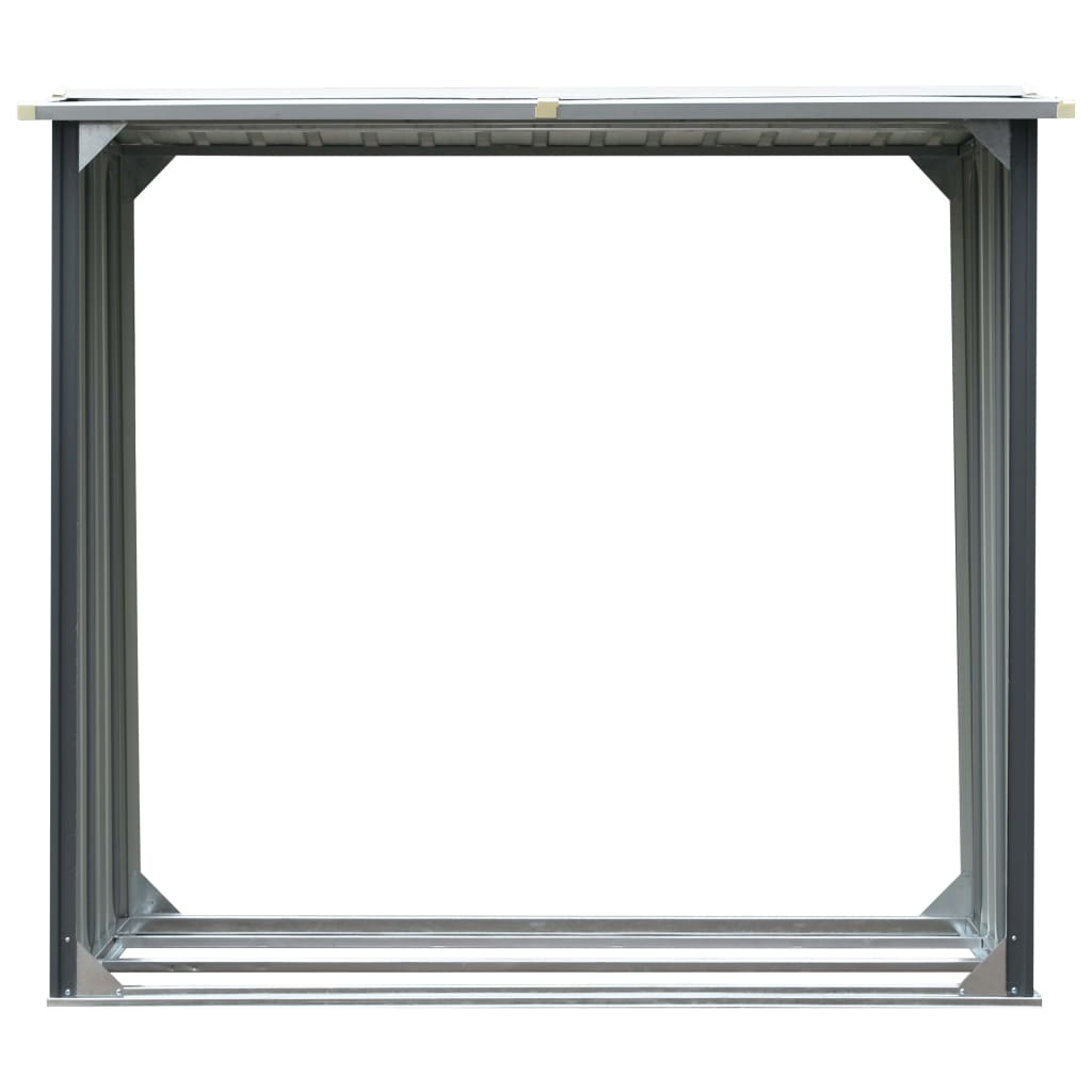 vidaXL Haardhoutschuur 172x91x154 cm gegalvaniseerd staal grijs