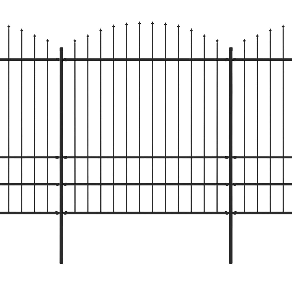 vidaXL Tuinhek met speren bovenkant (1,75-2)x1,7 m staal zwart