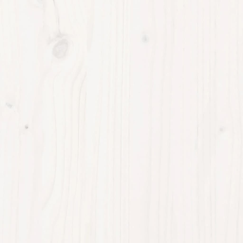 vidaXL Hoogslaper met bureau massief grenenhout wit 75x190 cm