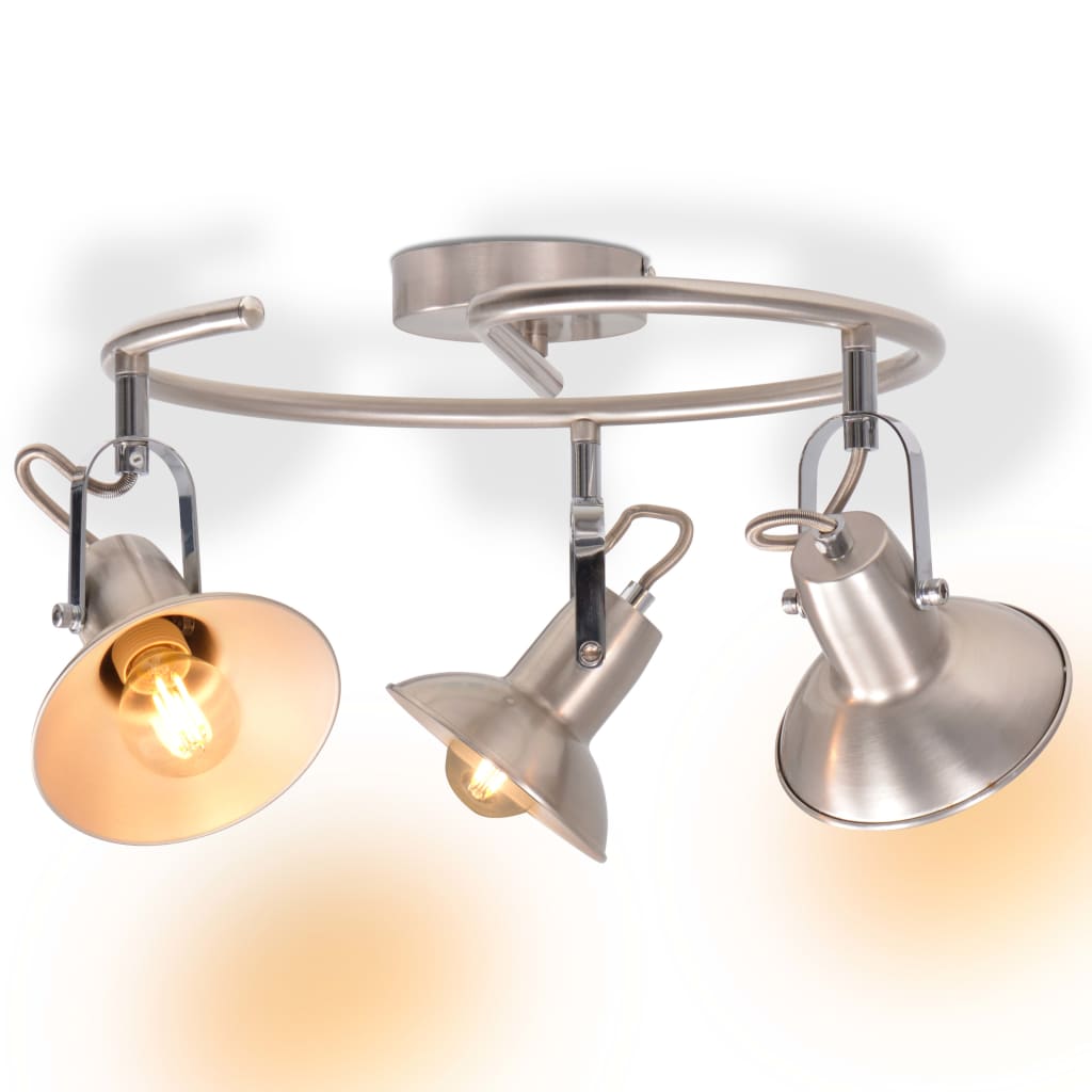 vidaXL Plafondlamp voor 3 peertjes E14 zilver