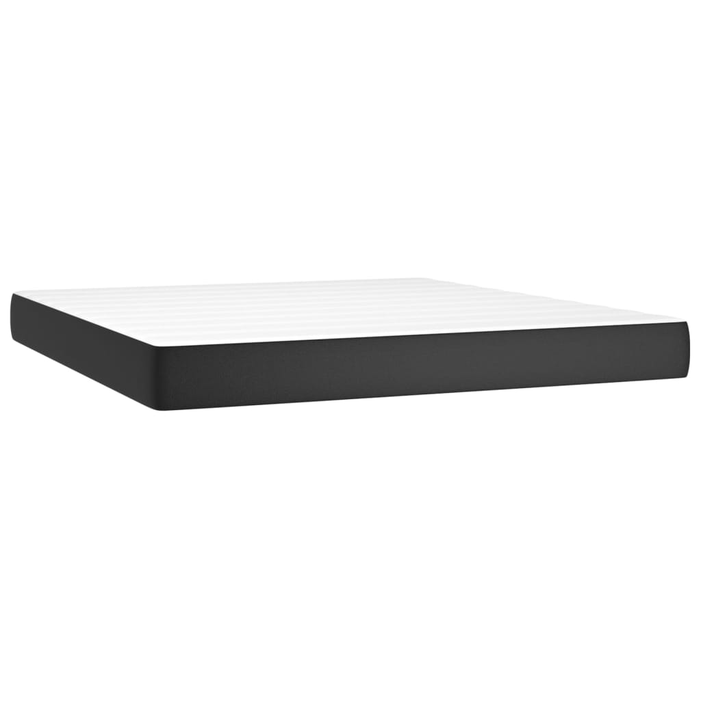 vidaXL Boxspring met matras en LED kunstleer zwart 180x200 cm