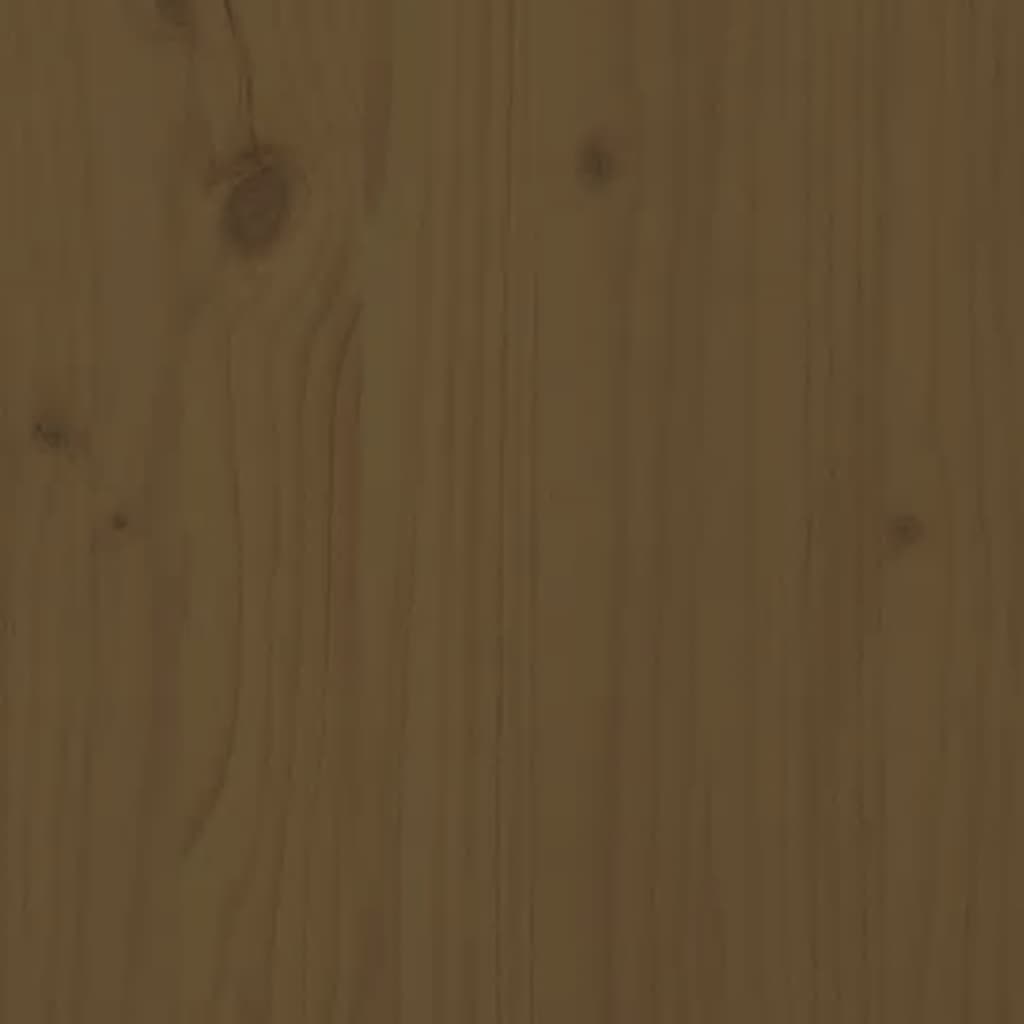 vidaXL Hoofdbord 146x4x100 cm massief grenenhout honingbruin