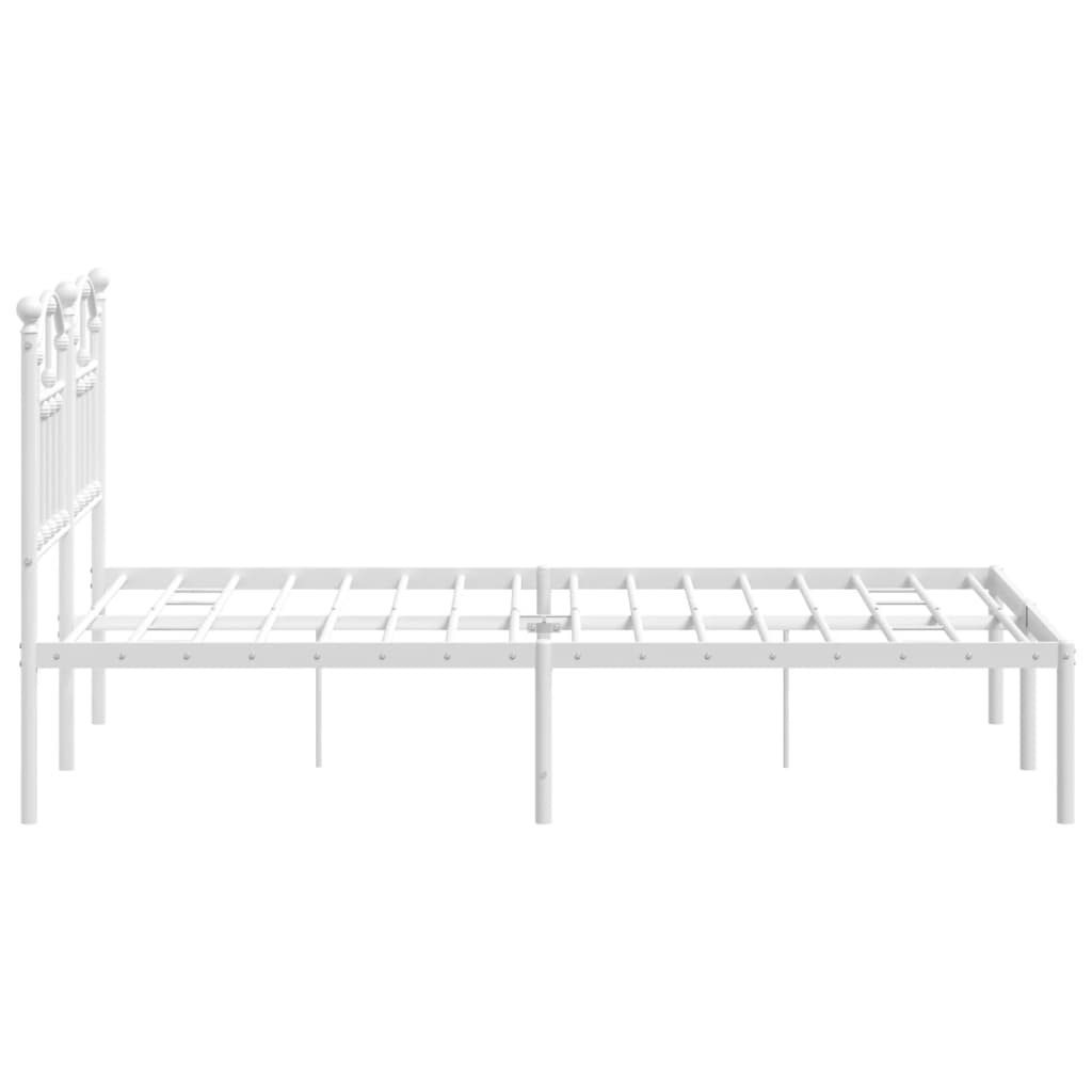 vidaXL Bedframe met hoofdbord metaal wit 120x200 cm