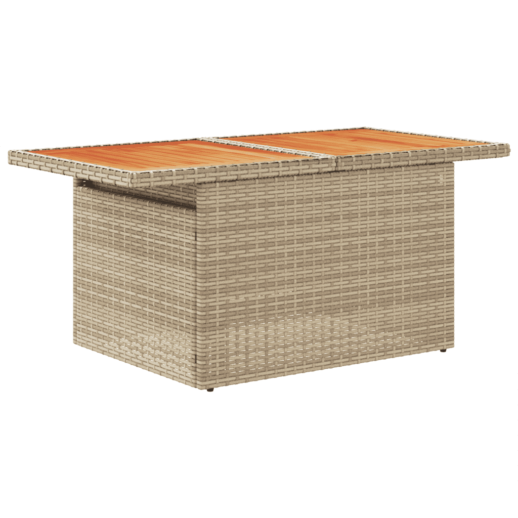 vidaXL 10-delige Loungeset met kussens poly rattan beige