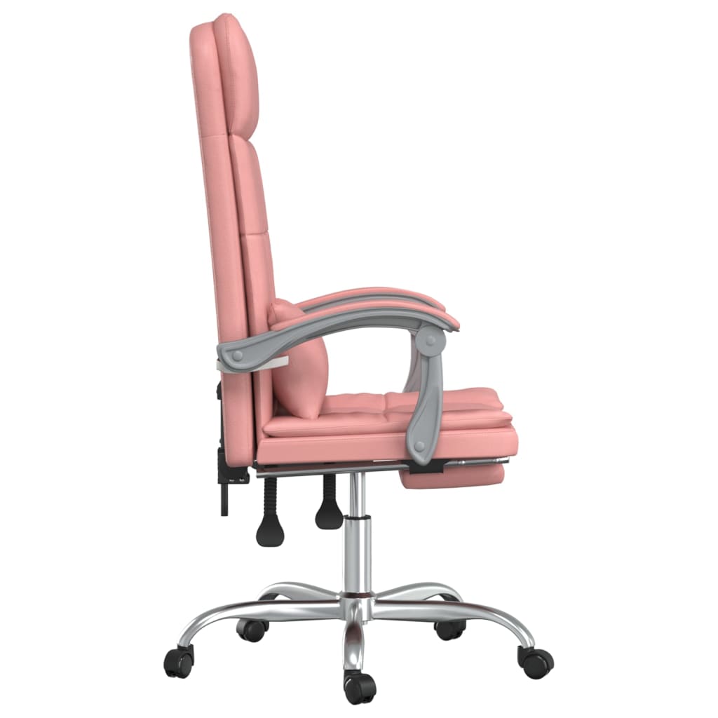 vidaXL Kantoorstoel massage verstelbaar kunstleer roze