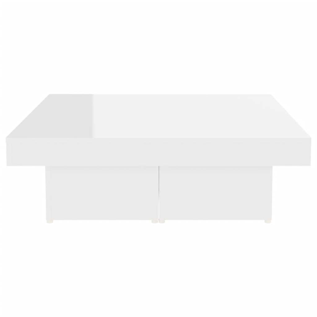 vidaXL Salontafel 90x90x28 cm spaanplaat hoogglans wit