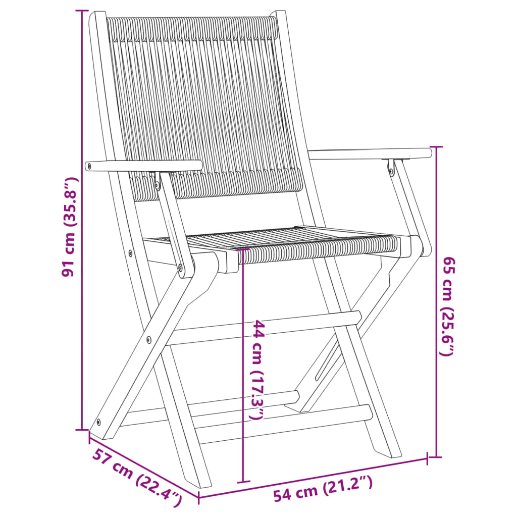 vidaXL 3-delige Bistroset polypropeen en massief hout grijs