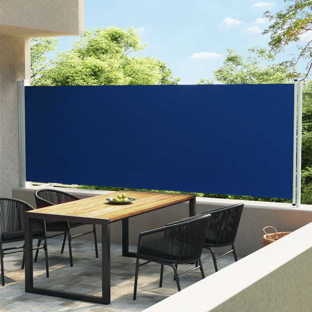 vidaXL Tuinscherm uittrekbaar 600x160 cm blauw