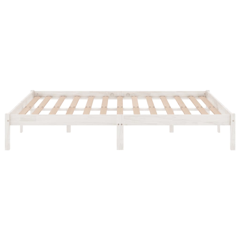 vidaXL Bedframe massief grenenhout wit 140x200 cm