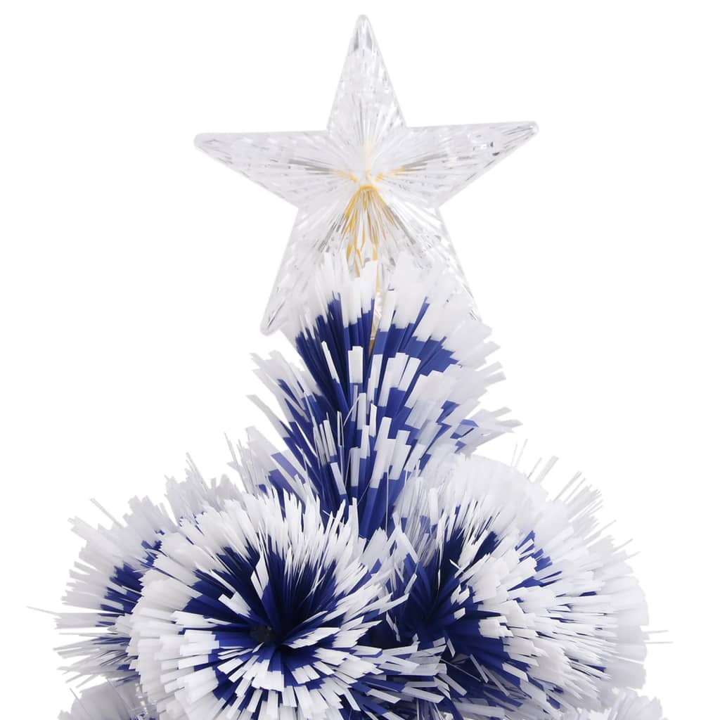 vidaXL Kunstkerstboom met verlichting 64 cm glasvezel wit en blauw