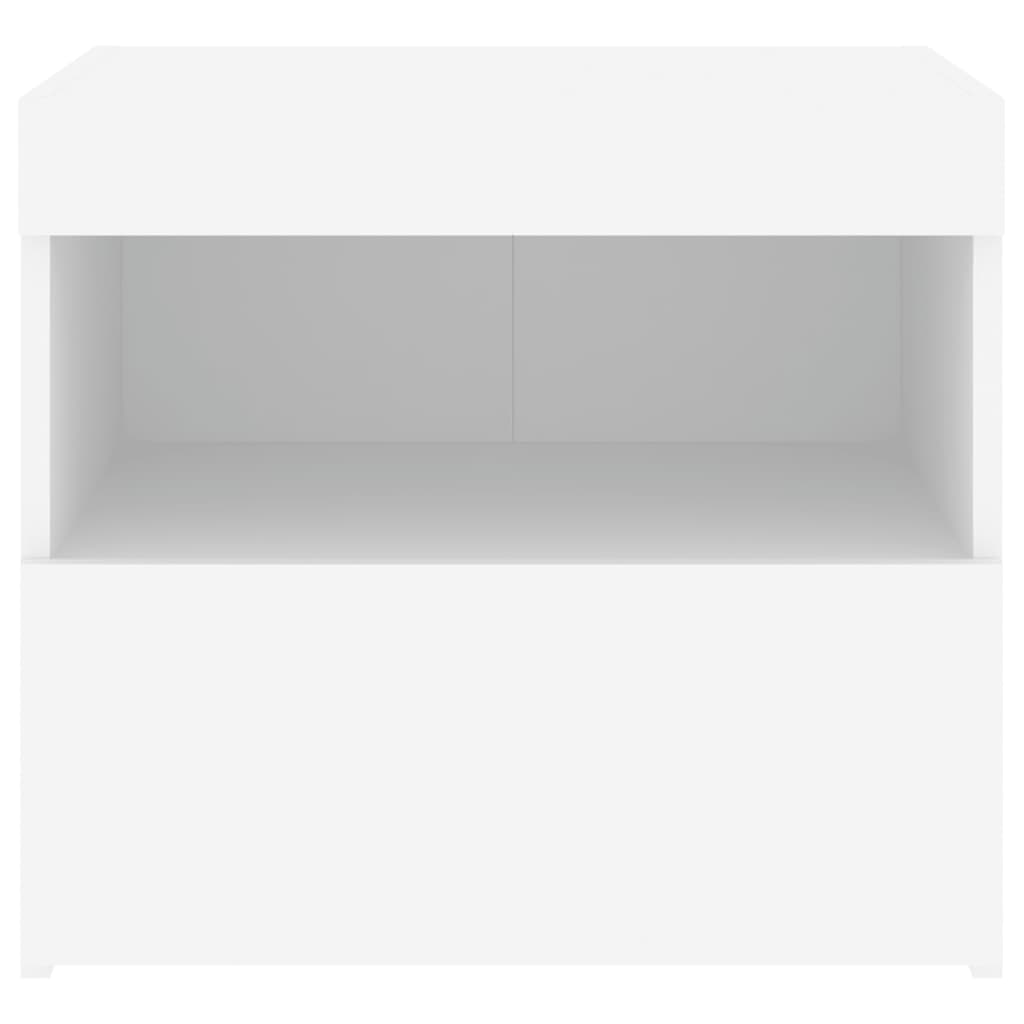 vidaXL Nachtkastjes met LED-verlichting 2 st 50x40x45 cm wit