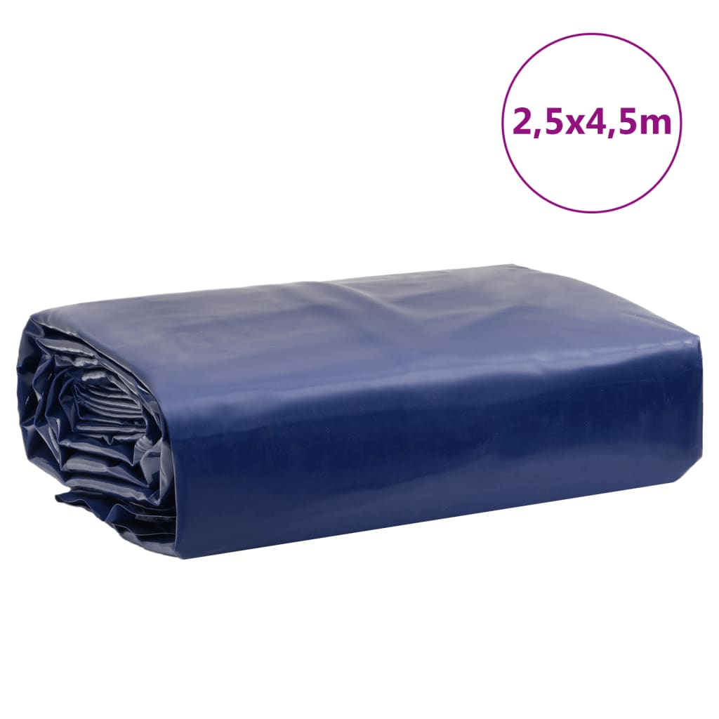 vidaXL Dekzeil 650 g/m² 2,5x4,5 m blauw
