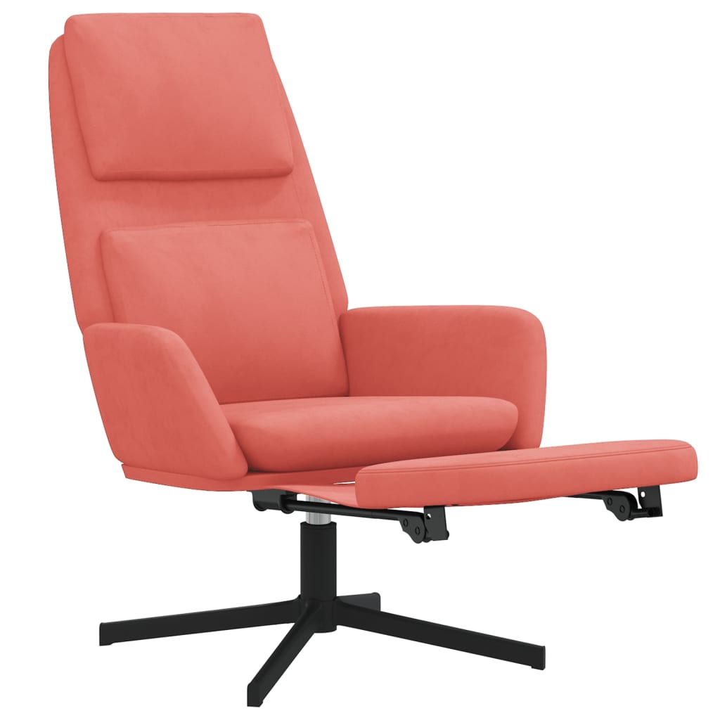 vidaXL Relaxstoel met voetensteun fluweel roze