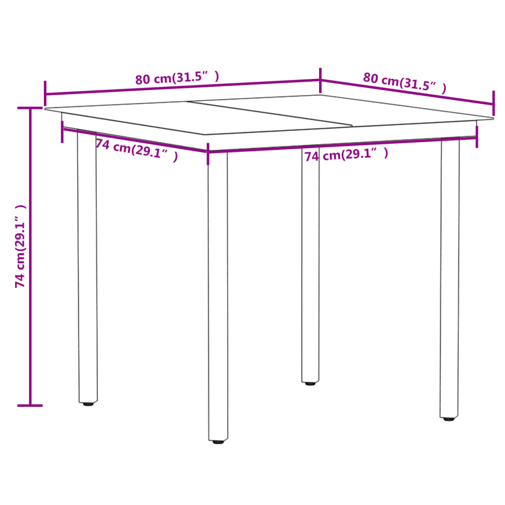 vidaXL 3-delige Tuinset eikenkleurig