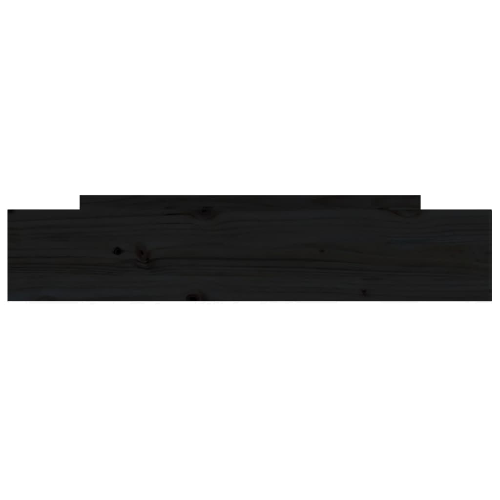vidaXL Bedlades 2 st massief grenenhout zwart