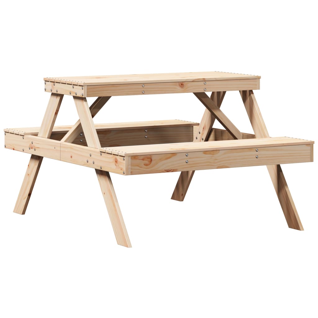 vidaXL Picknicktafel 105x134x75 cm massief grenenhout