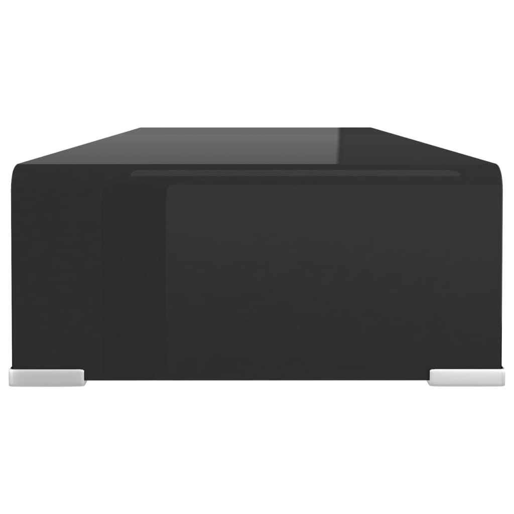 vidaXL Tv-meubel/monitorverhoger zwart 70x30x13 cm glas